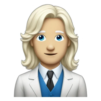 Gentleman with white long hair and blue eyes sticker