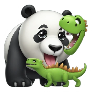 A panda bear mixed with a dino sticker