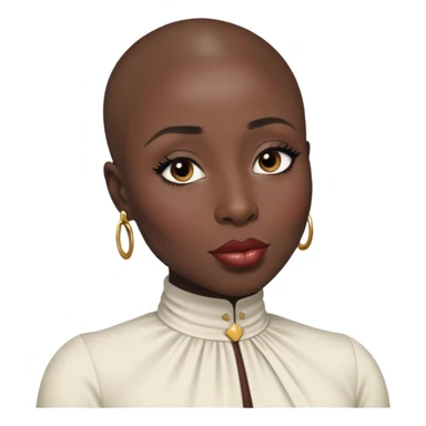 Cynthia erivo black hair Alluring black woman wide nose bald head big glossy lips sticker