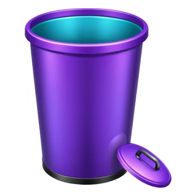 Glitter Purple and Cian  metal rubbish bin officer sticker