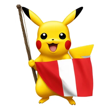 Pikachu con una bandera del pais Peru sticker