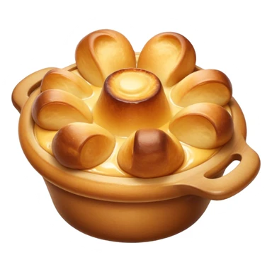 Cinematic Realistic Yorkshire Pudding Dish Emoji, showcasing a light, airy, golden puff with a crispy exterior rendered with lifelike detail and soft natural lighting that accentuates its classic appeal. sticker