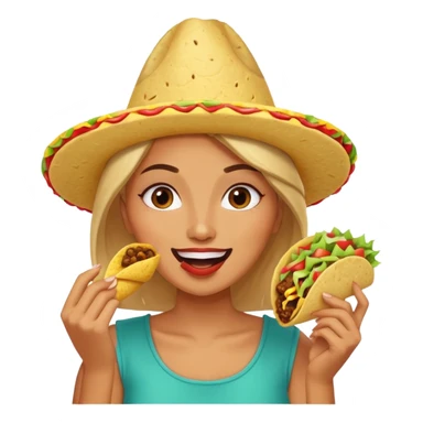 woman eating taco  sticker
