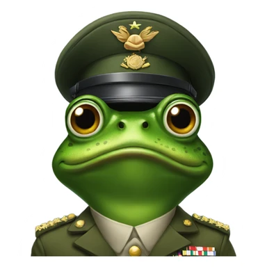Frog in a military uniform  sticker