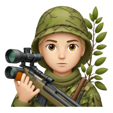 sniper in a bush sticker