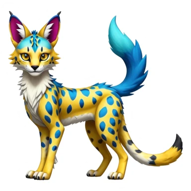 Epic Edgy Colorful Sergal-Serval-Vernid full body sticker