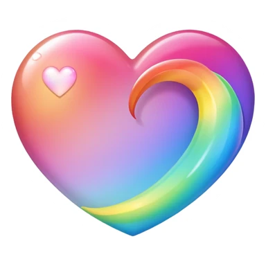 sakura heart with a rainbow gradient sticker