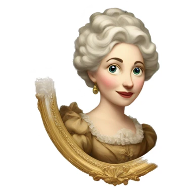 Victorian lady inside a baroque oval portrait  sticker