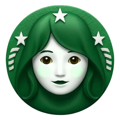 Star colored starbucks green, no face sticker