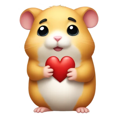 Sad hamster holding a broken heart  sticker