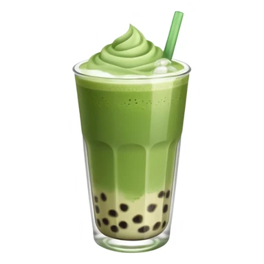 matcha latte with boba and ice without sticks and add a lil coffee  sticker