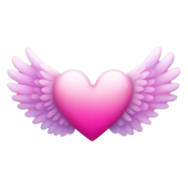 Pink ombré heart with wings  sticker