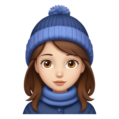 Niña ojos castaños, pelo castaño, ropa invierno sticker