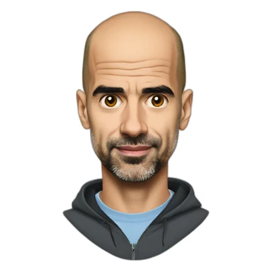 pep guardiola with extra head shine sticker