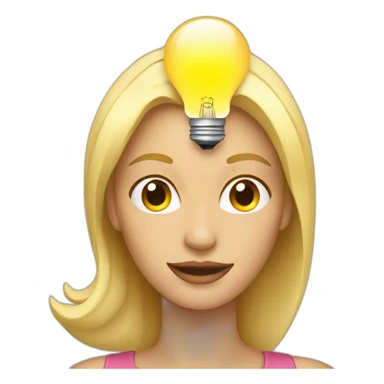 blonde woman with a lightbulb above her head sticker
