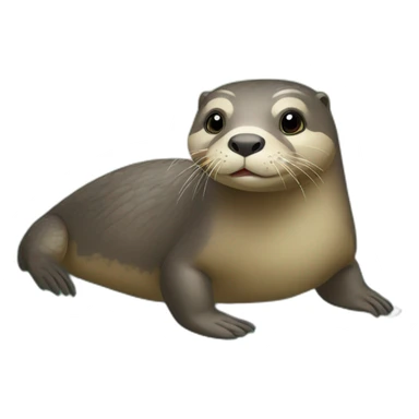 Loutre sur tortue  sticker