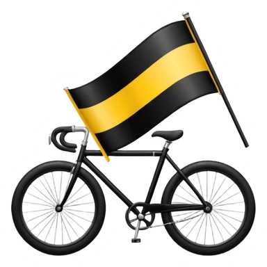 Design a premium TDP flag emoji with rich yellow background and elegant black bicycle symbol. Flat vector style, slightly glossy but minimal, high contrast, no text, no shadows. Square 1:1, transparent background, luxury emoji look for Instagram highlights. sticker