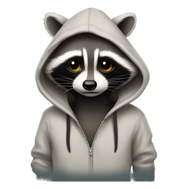Raccoon wearing a hoodie sticker