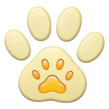a pale pastel yellow pawprint sticker