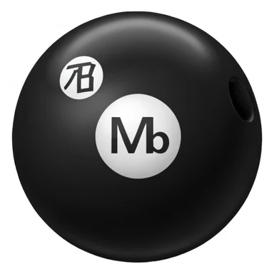 Black pull Ball with MB written on it. Nothing else no holes or anything  sticker