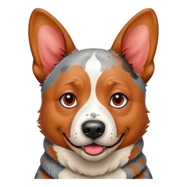 Chunky Australian cattle dog with ears up begging sticker