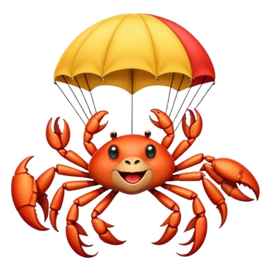 monkey-crab flying with big parachute sticker