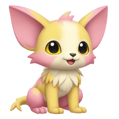 Cute cool beige yellow pink animal hybrid Fakemon full body sticker