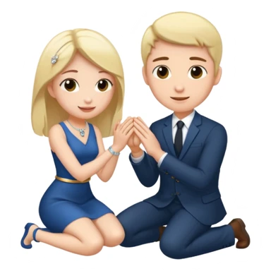 Me on one knee asking her to marry me sticker