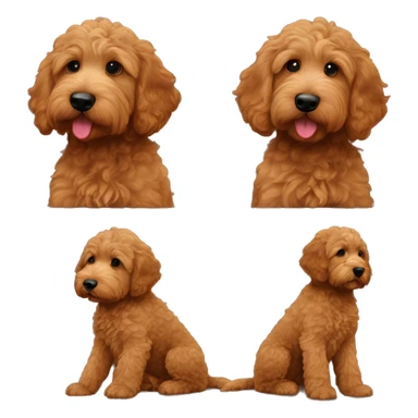 Reddisg brown goldendoodle puppy sticker