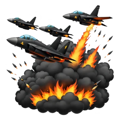 Fighter jets dropping bombs sticker