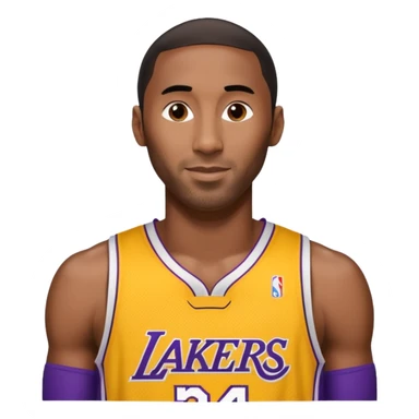 kobe in his lakers jersey number 24 give him some hair sticker