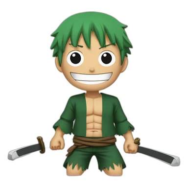 Zoro qui fait un câlin à luffy sticker