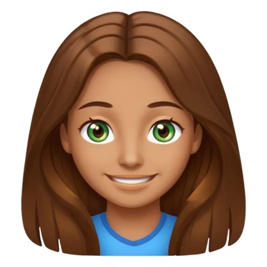 Im kinda a mixed between tan and pale   I have greenish blue hazel eyes I have brown long hair middle part and make me smiling  sticker