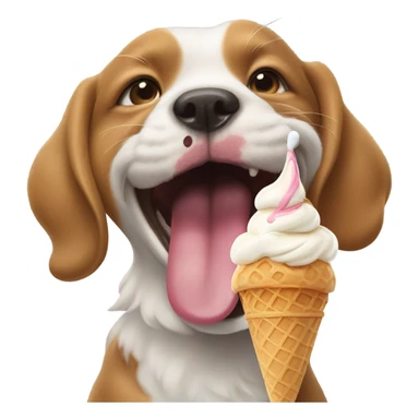 Dog eating ice cream ￼ sticker