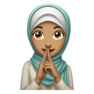 hijabi girl wink and pose the peace sign sticker