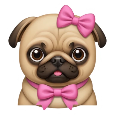 Pug with a pink bow  sticker