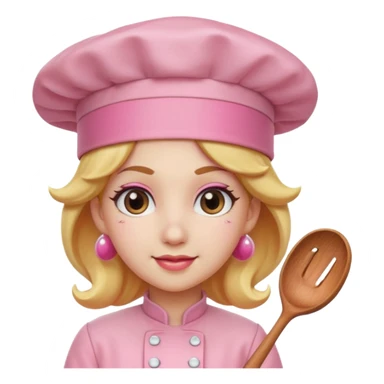 Pink chef hat princess peach sticker