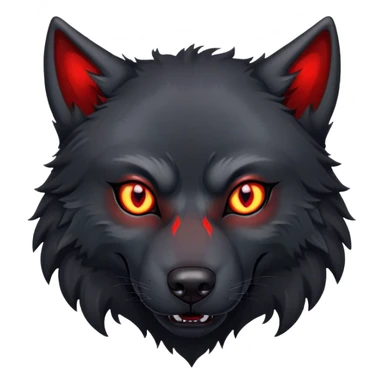Evil scary black wolf with red eyes sticker