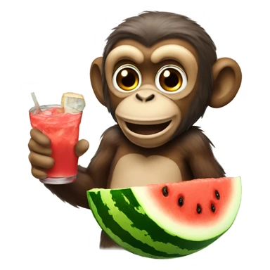 Monkey with watermellon koolaid and fried chicken sticker