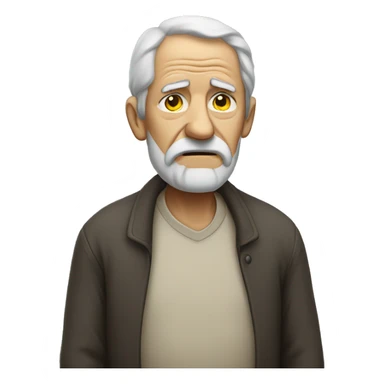 old man sad standing sticker