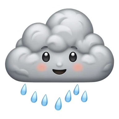 emoji of grey cloud is raining, (without faces) sticker