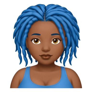 Plus size black girl with blue Locs sticker
