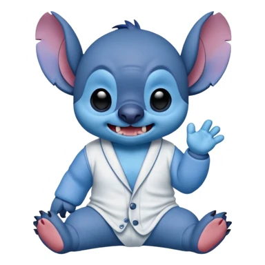 crie um memoji do personagem stitch onde ele esteja de pijama com carinha de sono sticker