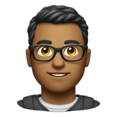 Dark featured realistic muscular nerd on computer coding  sticker