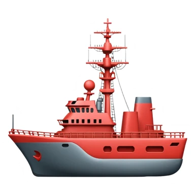 2D Emoji of an frigate sticker
