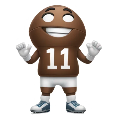 smiling football with hands and legs sticker