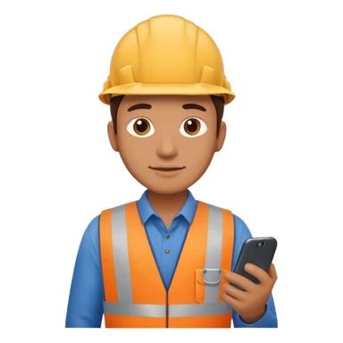 blue collar worker with smartphone sticker