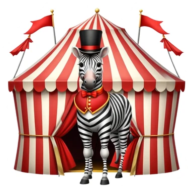 Vintage circus zebra wearing circus costume sticker