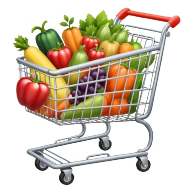 shopping cart silver with stuff sticker