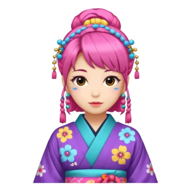 Girl wearing the Japanese style Decora sticker